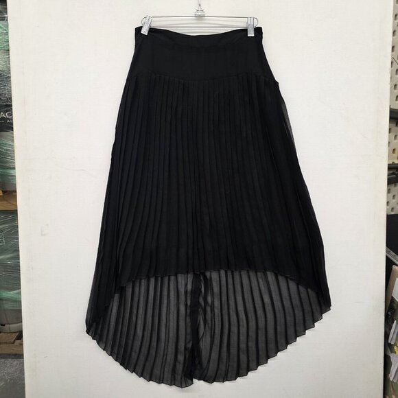 Lavender Brown Dresses & Skirts - Lavender Brown Black Shear Hi-low Pleated Skirt Women's Size Small
